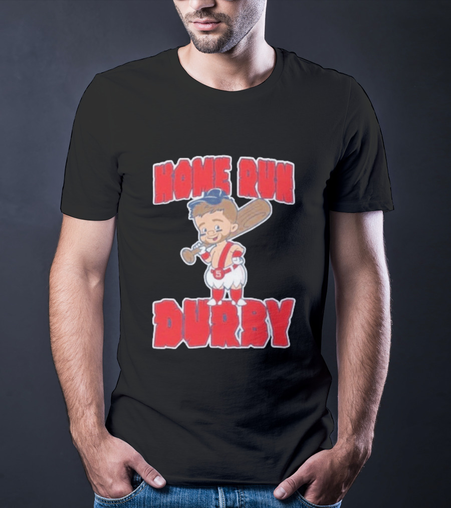 Boston Red Sox Payton Tolle Home Run Durby Cartoon Baseball Player In Red And White Uniform T-Shirt