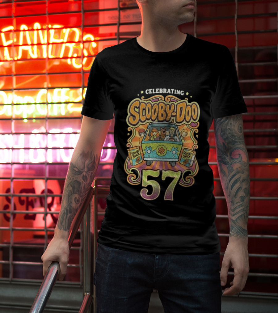 Celebrating 57 Years Scooby Doo And Mystery Machine Adventure T-Shirt