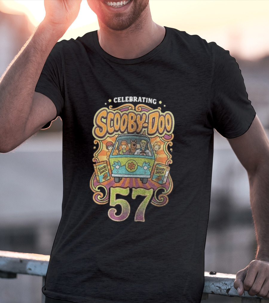 Celebrating 57 Years Scooby Doo And Mystery Machine Adventure T-Shirt