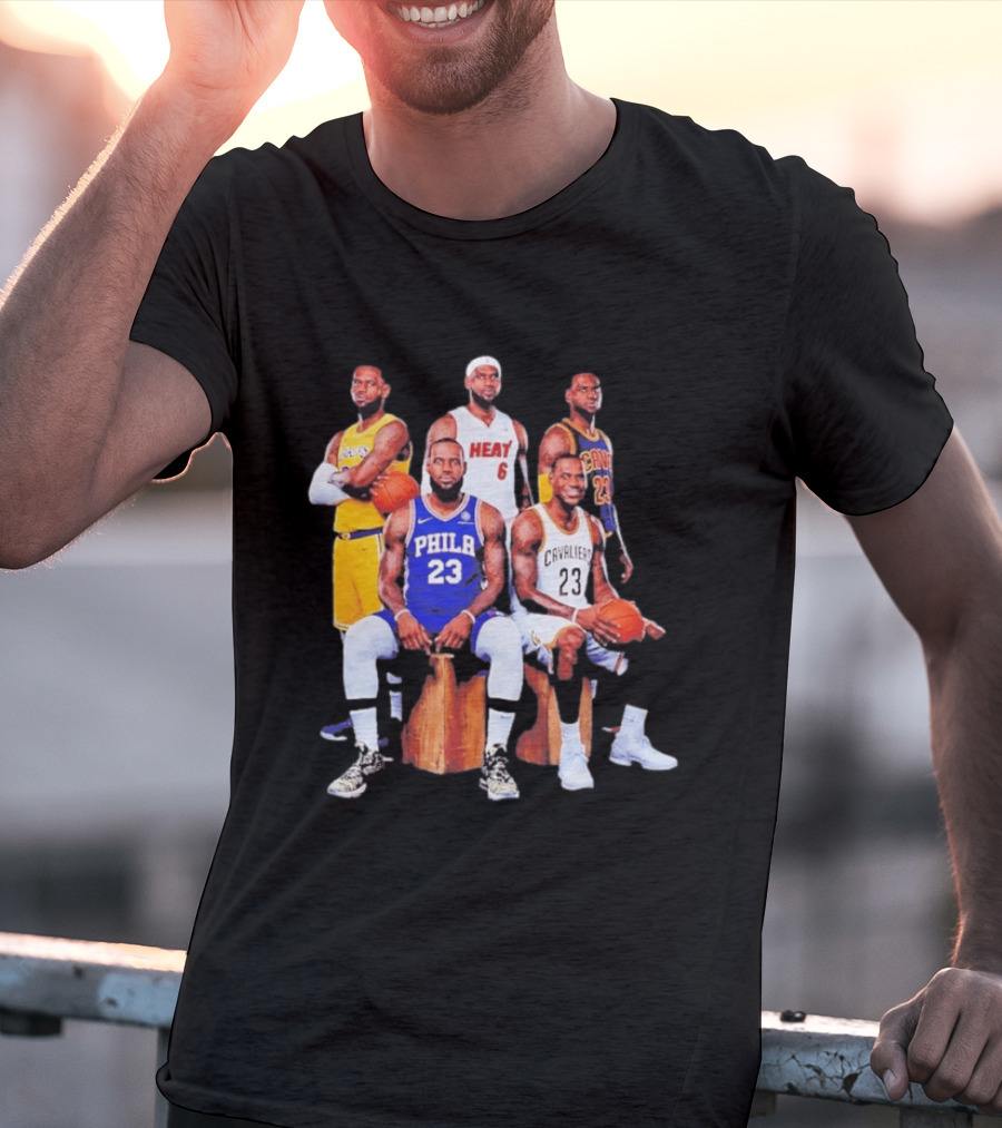 Lebron James 76ers Lakers Heat Cavaliers Basketball Player Iconic Jerseys 2026 T-Shirt