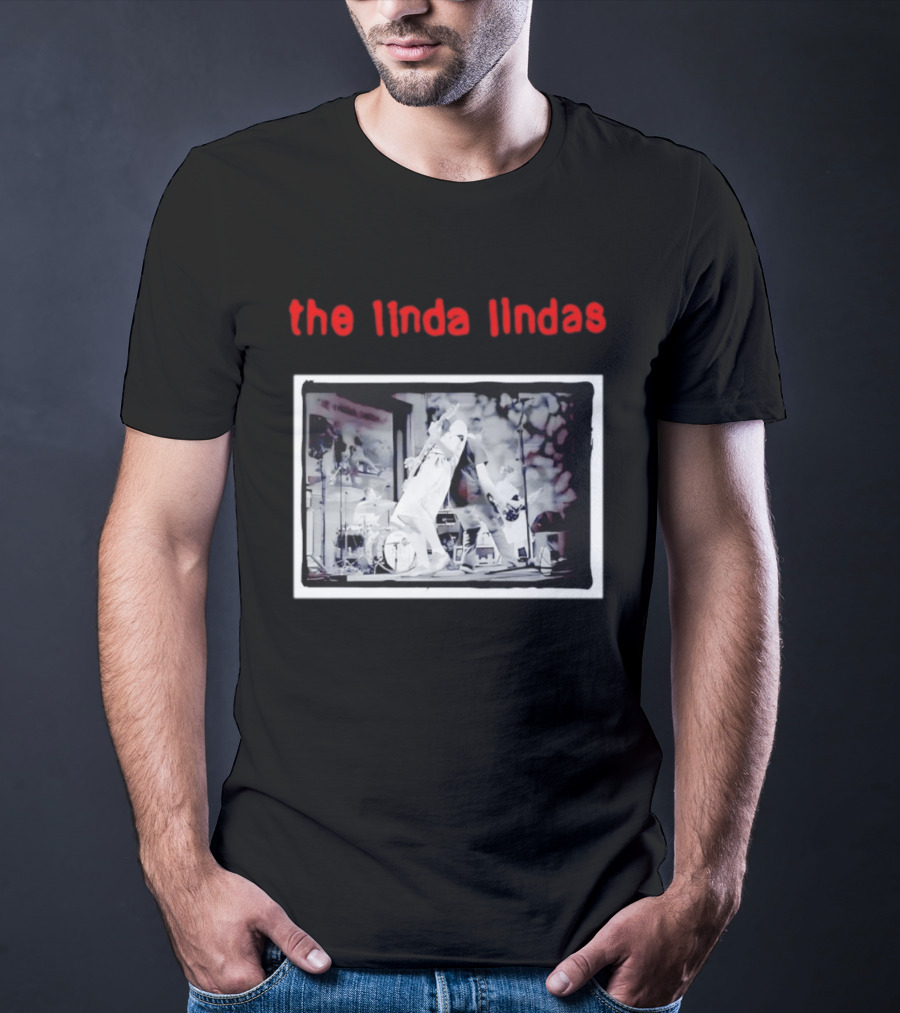 The Linda Lindas Live Performance Punk Rock Black And White Stage Scene T-Shirt
