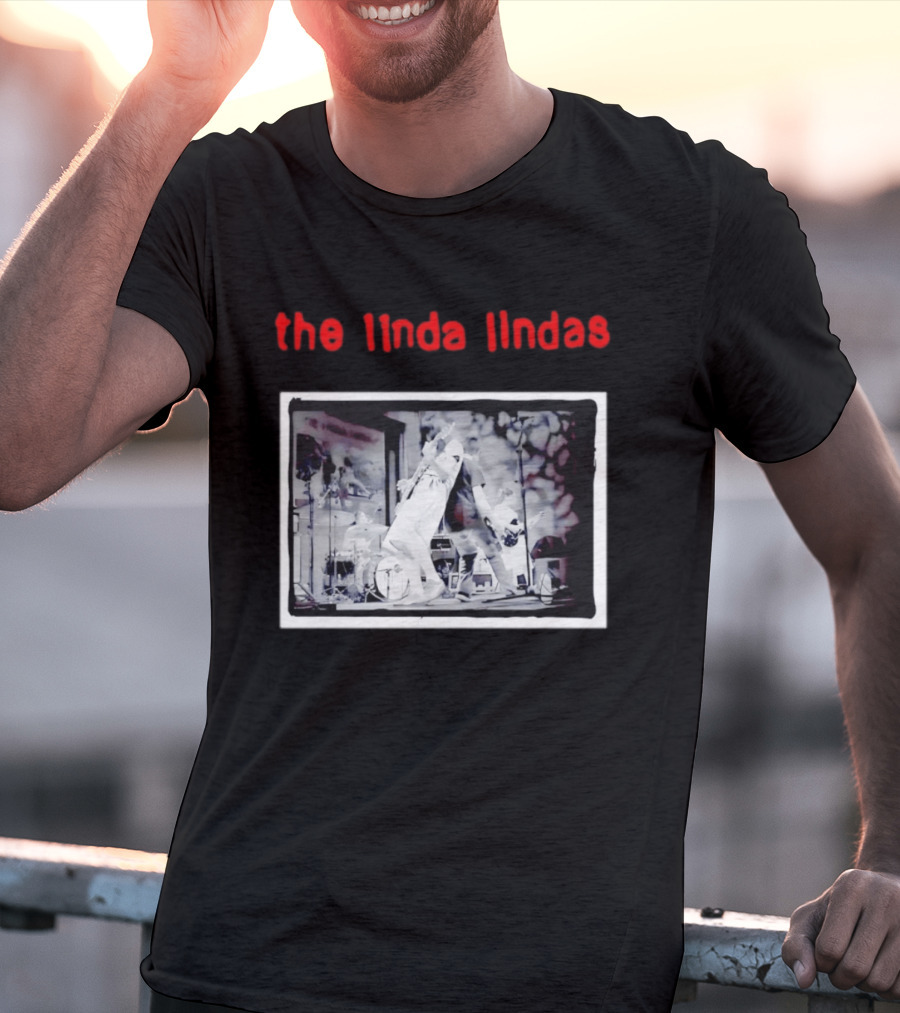 The Linda Lindas Live Performance Punk Rock Black And White Stage Scene T-Shirt