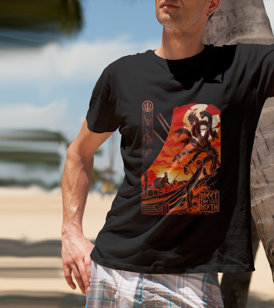 Meet The Myth Hydra Greek Mythology Hercules Dramatic Battle Scene T-Shirt