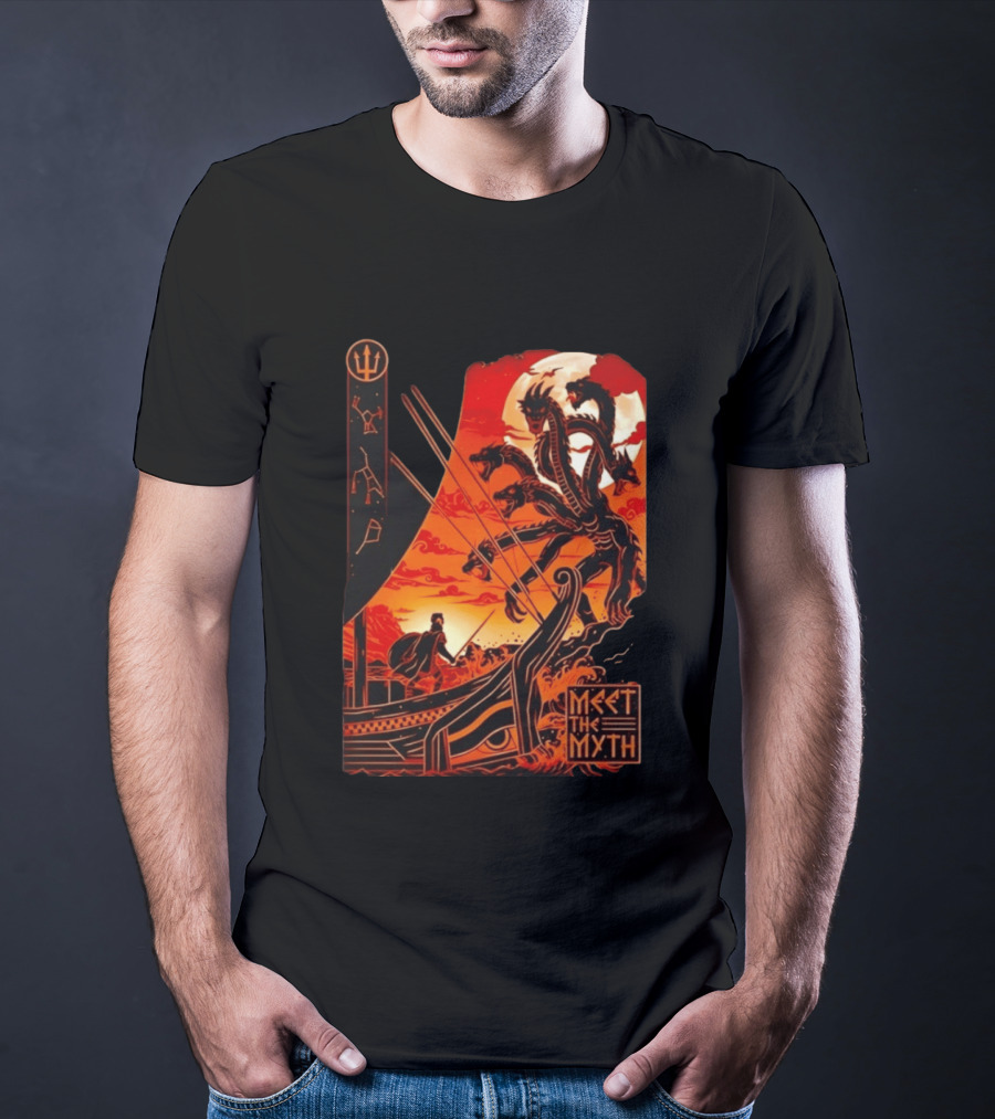 Meet The Myth Hydra Greek Mythology Hercules Dramatic Battle Scene T-Shirt