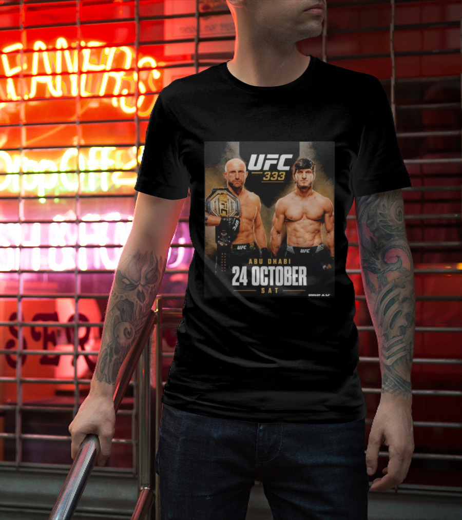 UFC 333 Alexander Volkanovski Vs Movsar Evloev 24 October Abu Dhabi Event T-Shirt