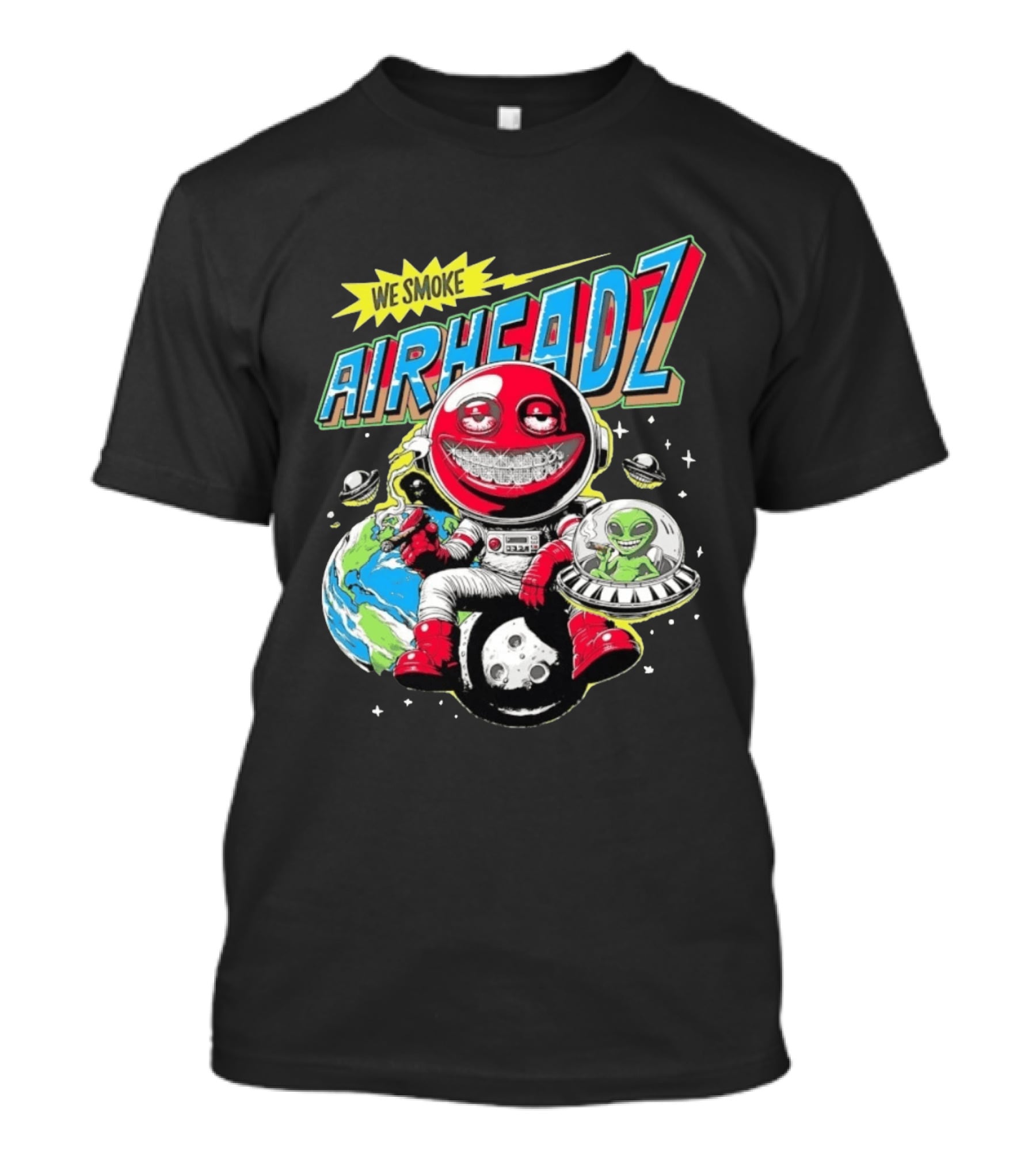 We Smoke Airheadz Astronaut Alien Space Adventure T-Shirt