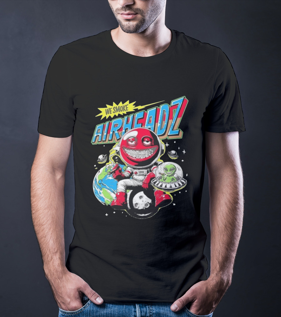 We Smoke Airheadz Astronaut Alien Space Adventure T-Shirt