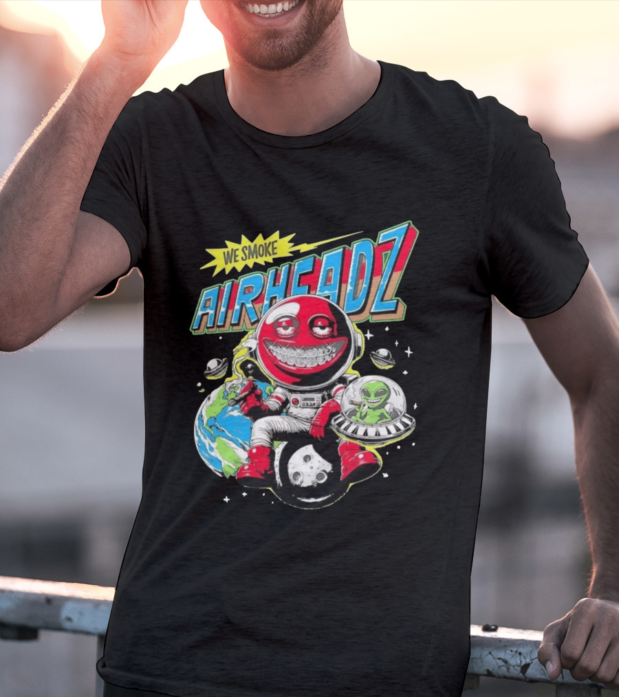 We Smoke Airheadz Astronaut Alien Space Adventure T-Shirt