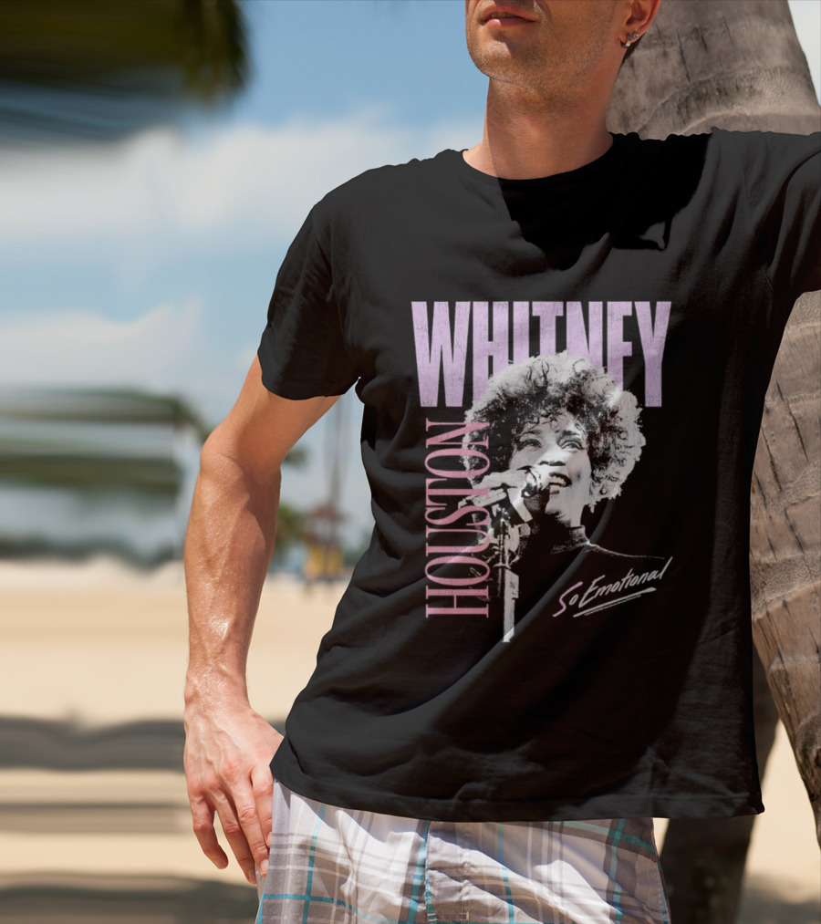 Whitney Houston So Emotional Distressed Vintage Pop Culture 80s T-Shirt