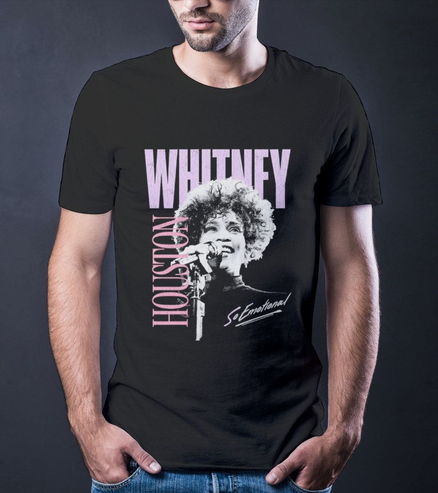 Whitney Houston So Emotional Distressed Vintage Pop Culture 80s T-Shirt