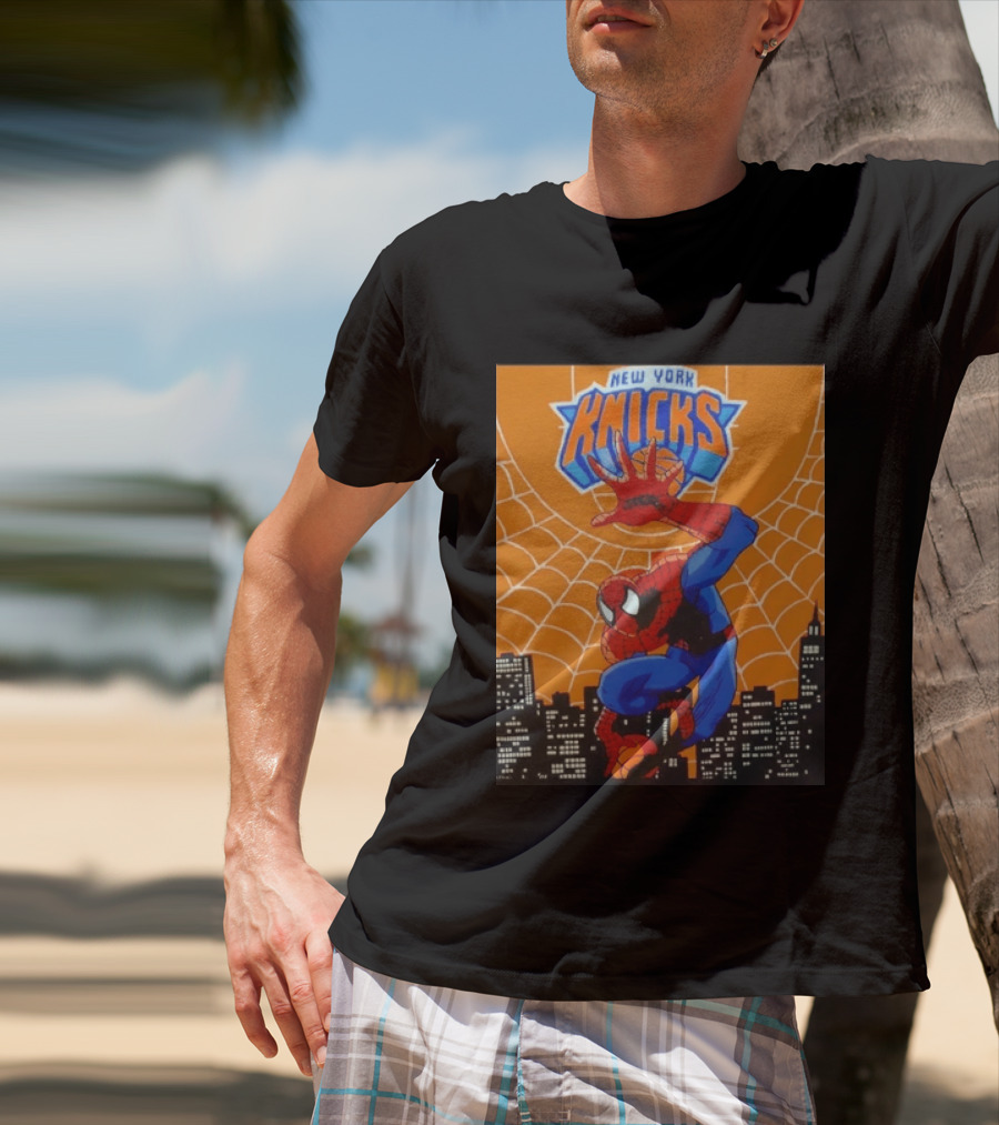 New York Knicks Spider Man Basketball T-Shirt