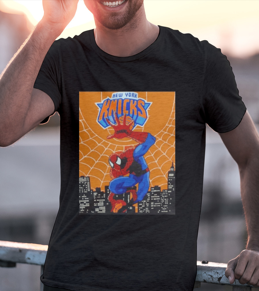 New York Knicks Spider Man Basketball T-Shirt