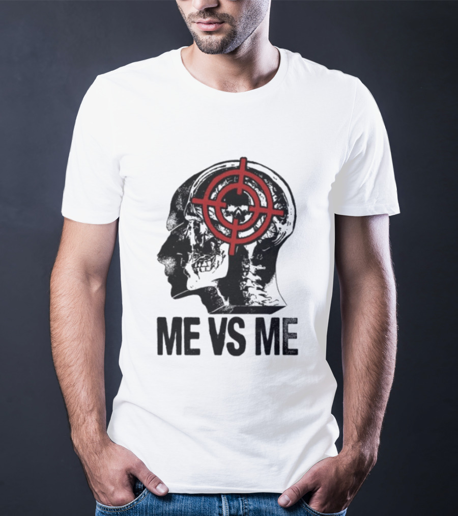 Get A Real Job Kid Store Me Vs Me White Target Head T-Shirt