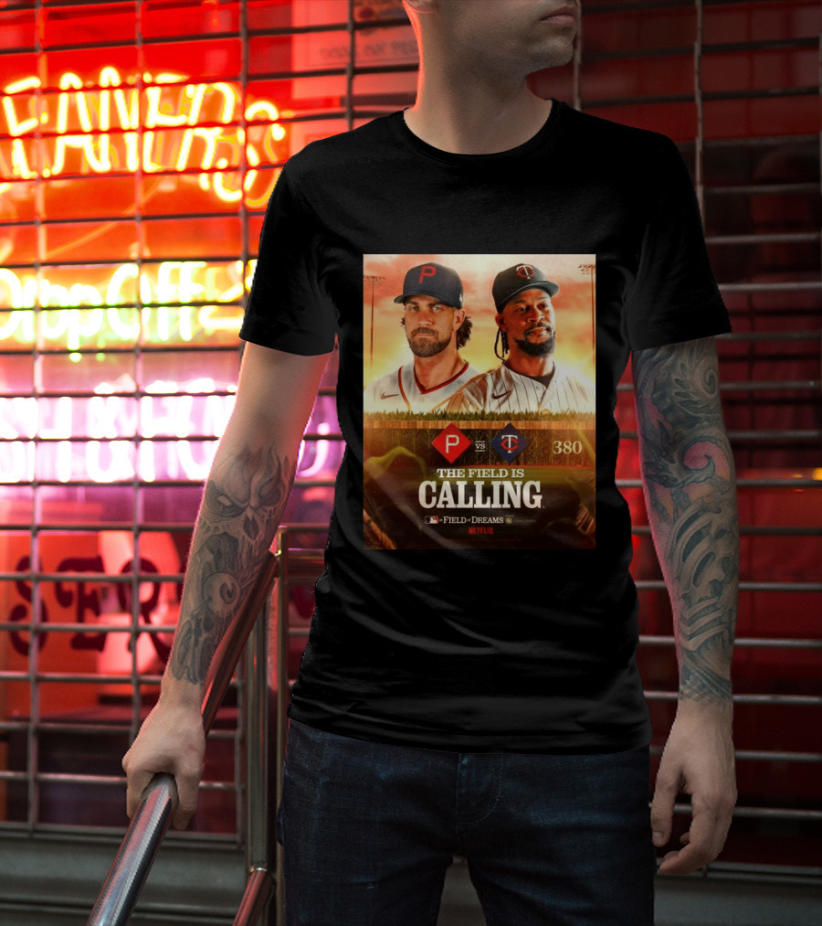 Philadelphia Vs Minnesota MLB Field Of Dreams Bryce Harper Byron Buxton Netflix 380 T-Shirt