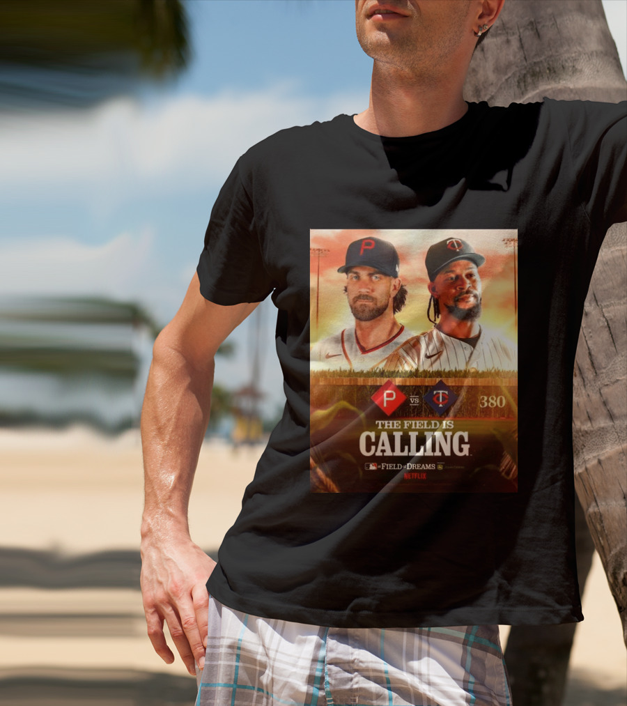 Philadelphia Vs Minnesota MLB Field Of Dreams Bryce Harper Byron Buxton Netflix 380 T-Shirt