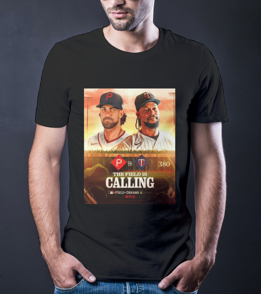 Philadelphia Vs Minnesota MLB Field Of Dreams Bryce Harper Byron Buxton Netflix 380 T-Shirt