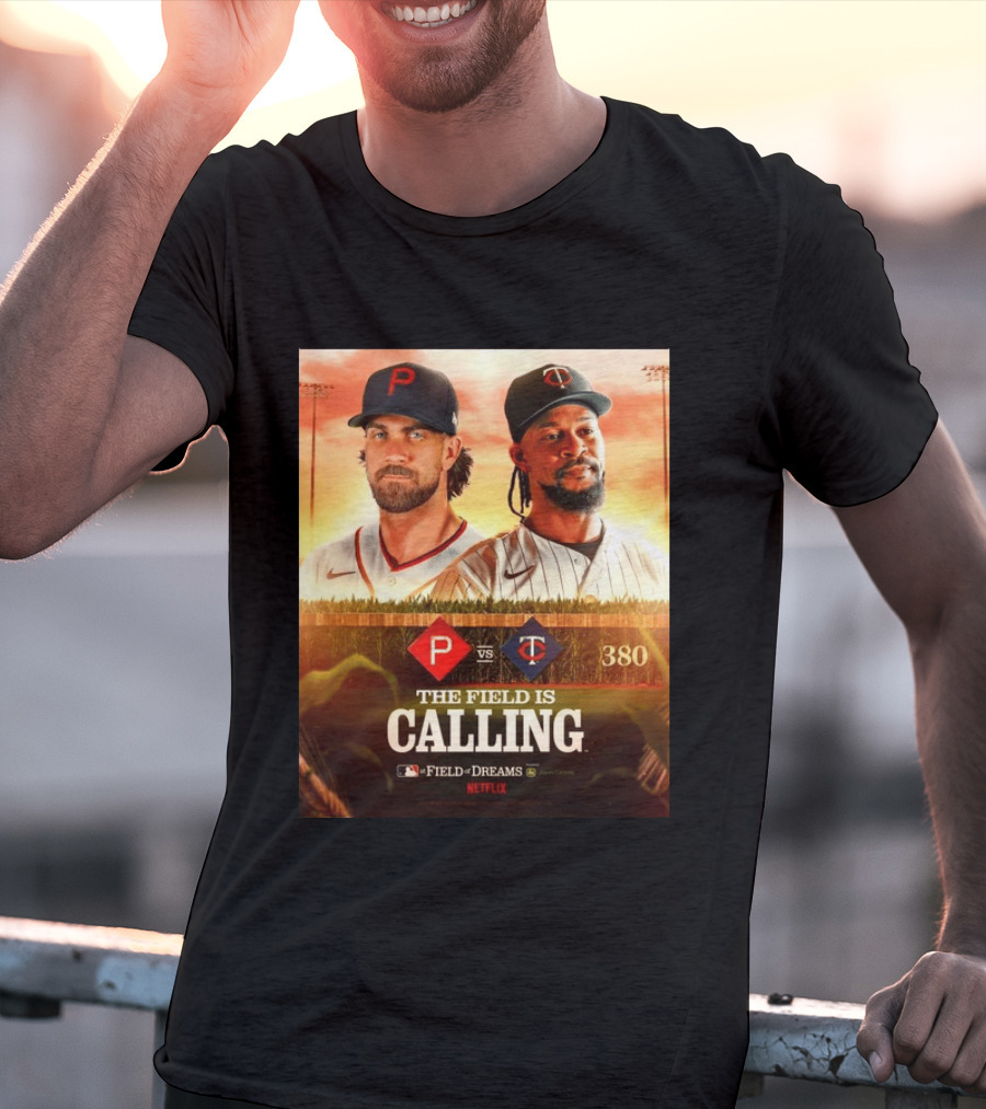 Philadelphia Vs Minnesota MLB Field Of Dreams Bryce Harper Byron Buxton Netflix 380 T-Shirt