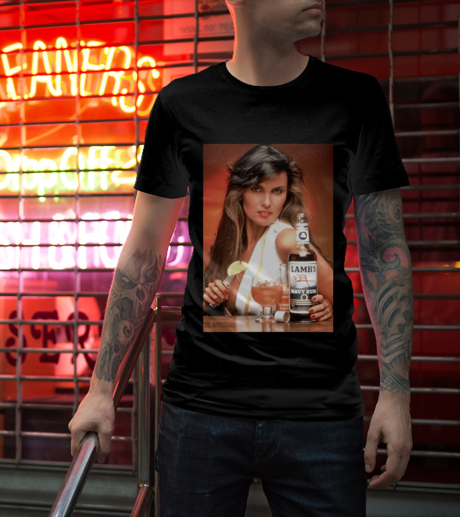 Lamb's Navy Rum Caroline Munro Orange Juice Cocktail Advertising T-Shirt