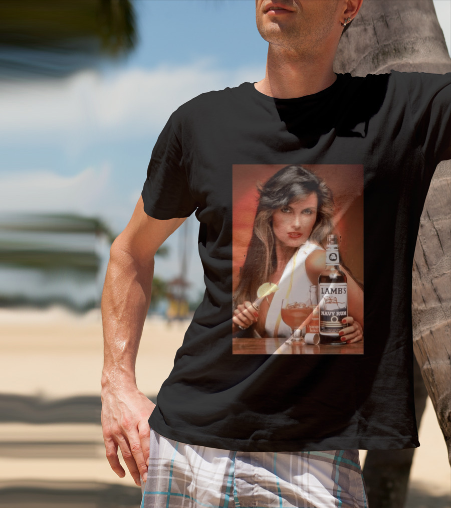 Lamb's Navy Rum Caroline Munro Orange Juice Cocktail Advertising T-Shirt