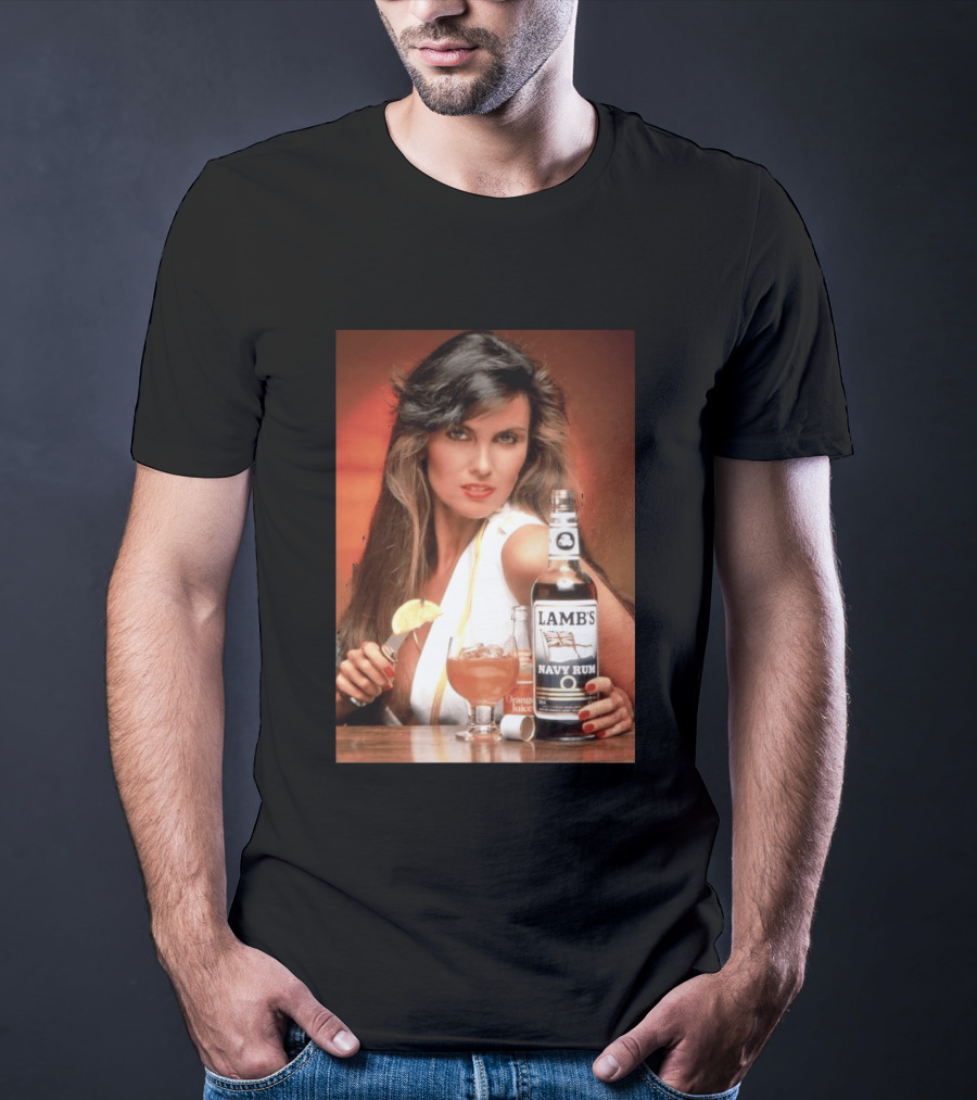 Lamb's Navy Rum Caroline Munro Orange Juice Cocktail Advertising T-Shirt