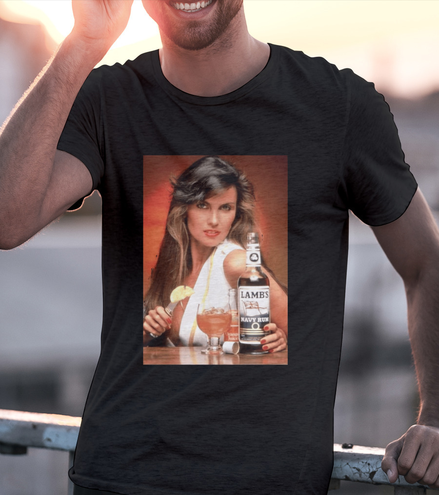 Lamb's Navy Rum Caroline Munro Orange Juice Cocktail Advertising T-Shirt