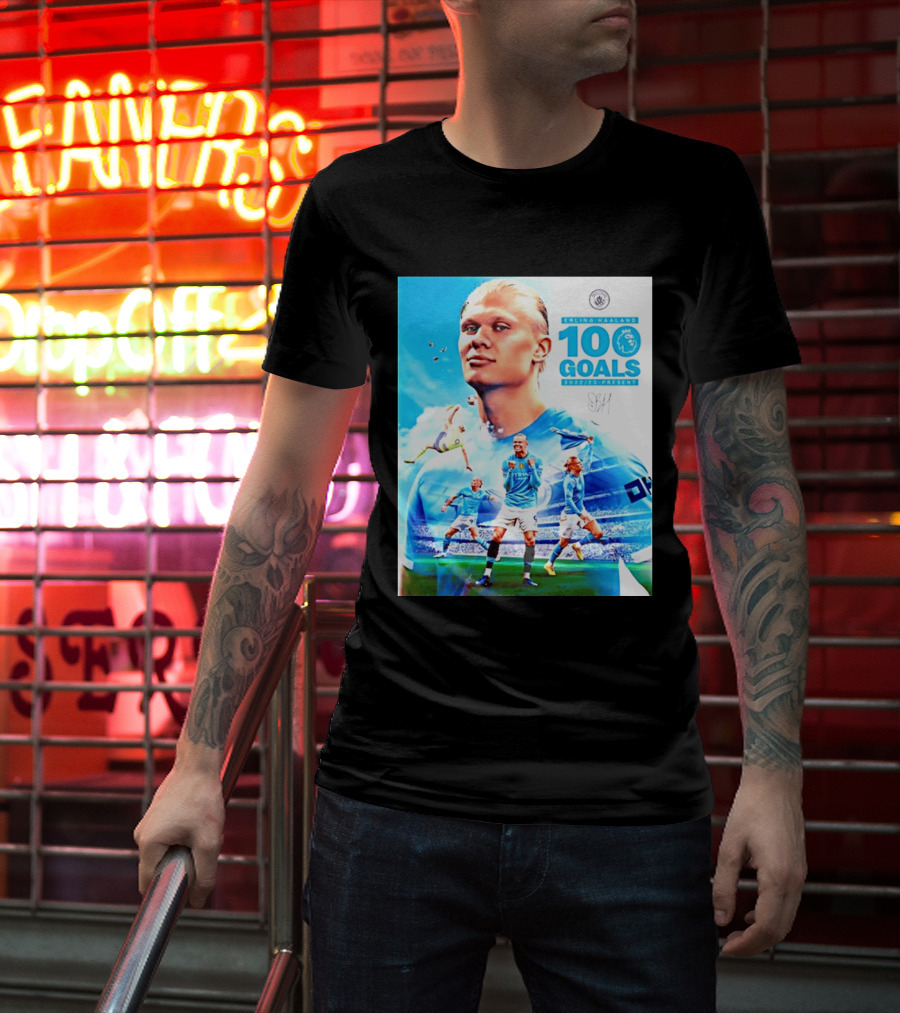 Erling Haaland 100 Goals Premier League 2022 2023 Present T-Shirt