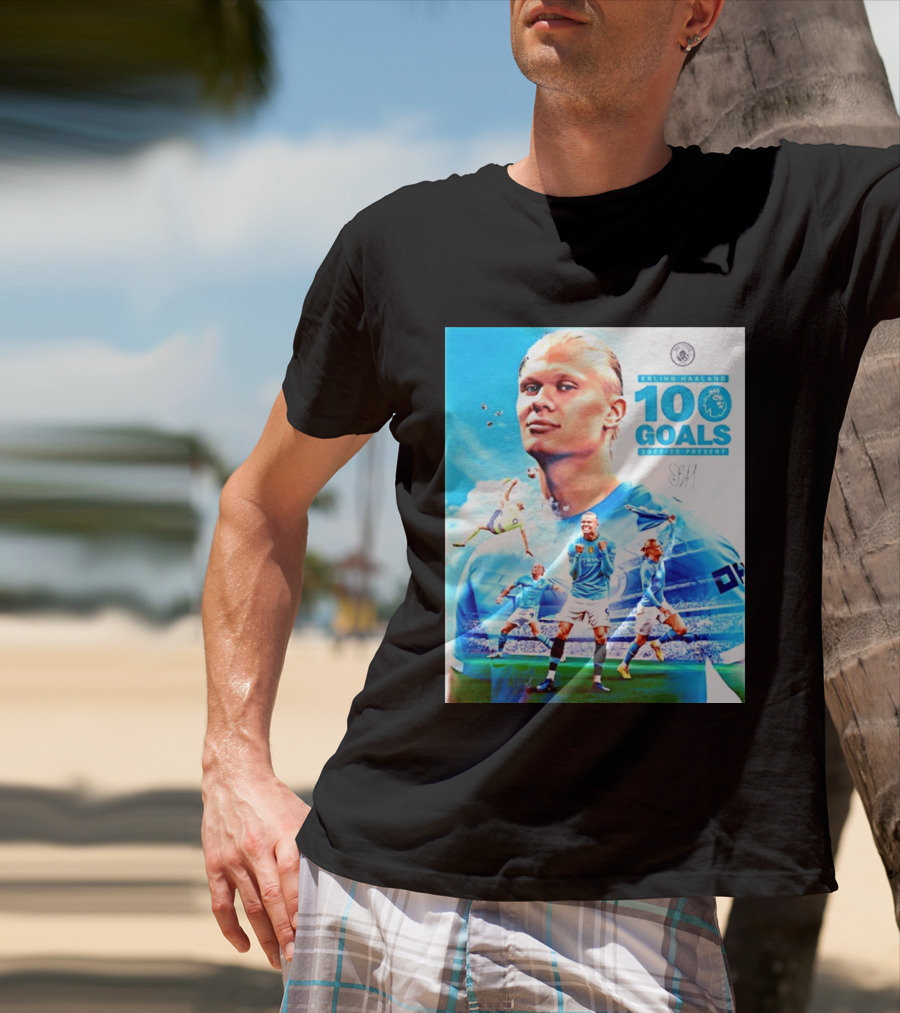 Erling Haaland 100 Goals Premier League 2022 2023 Present T-Shirt