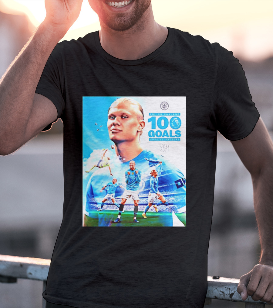 Erling Haaland 100 Goals Premier League 2022 2023 Present T-Shirt