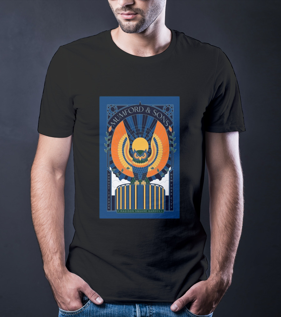 Mumford & Sons New York City August 12 2026 Madison Square Garden Owl T-Shirt