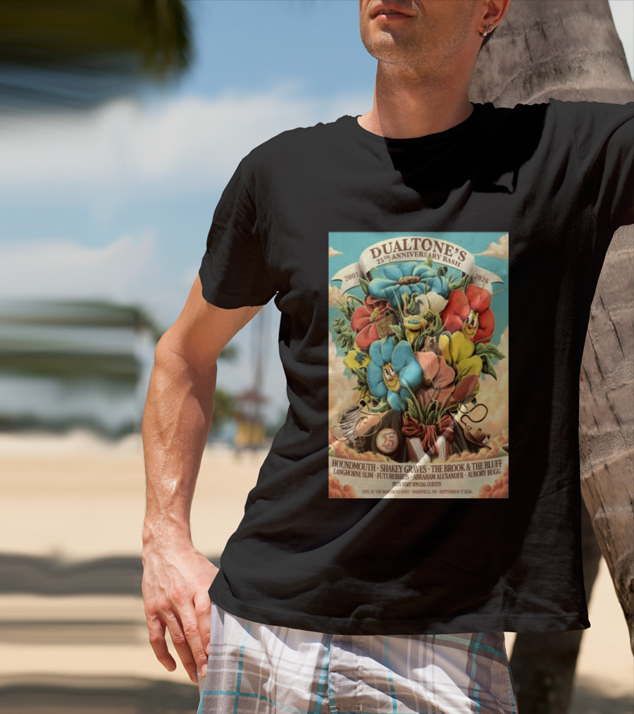 Dualtone's 25th Anniversary Bash September 17, 2026 Nashville Featuring Shakey Graves And The Brook & The Bluff T-Shirt