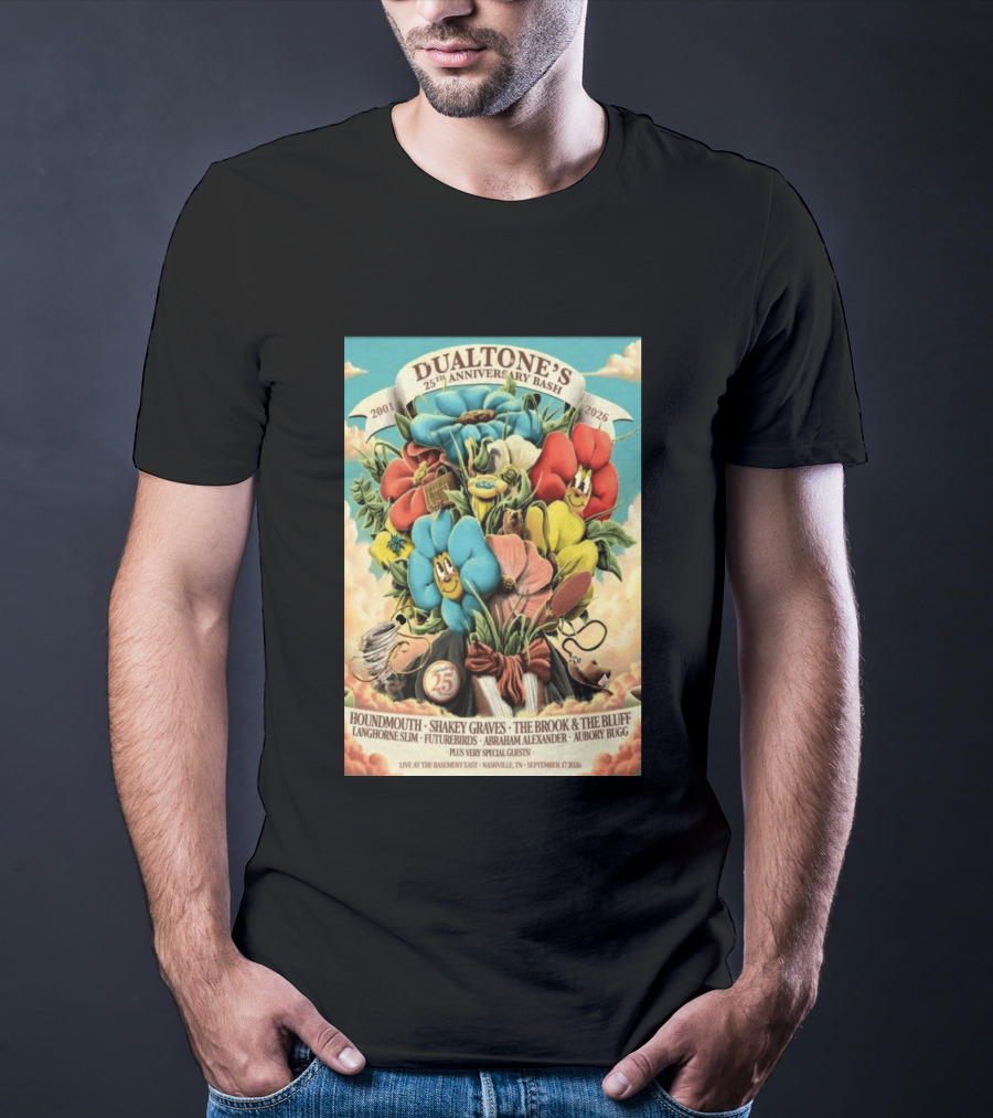 Dualtone's 25th Anniversary Bash September 17, 2026 Nashville Featuring Shakey Graves And The Brook & The Bluff T-Shirt