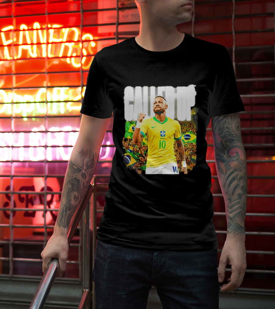 Neymar Brazil Called Up Football 10 Jersey Celebration T-Shirt