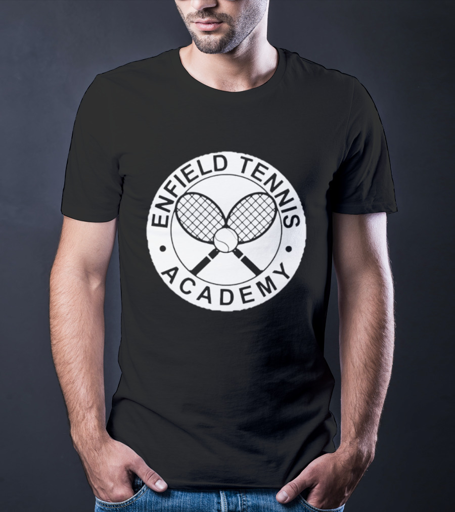 Enfield Tennis Academy Sports Club Circle Badge With Crossed Racquets T-Shirt