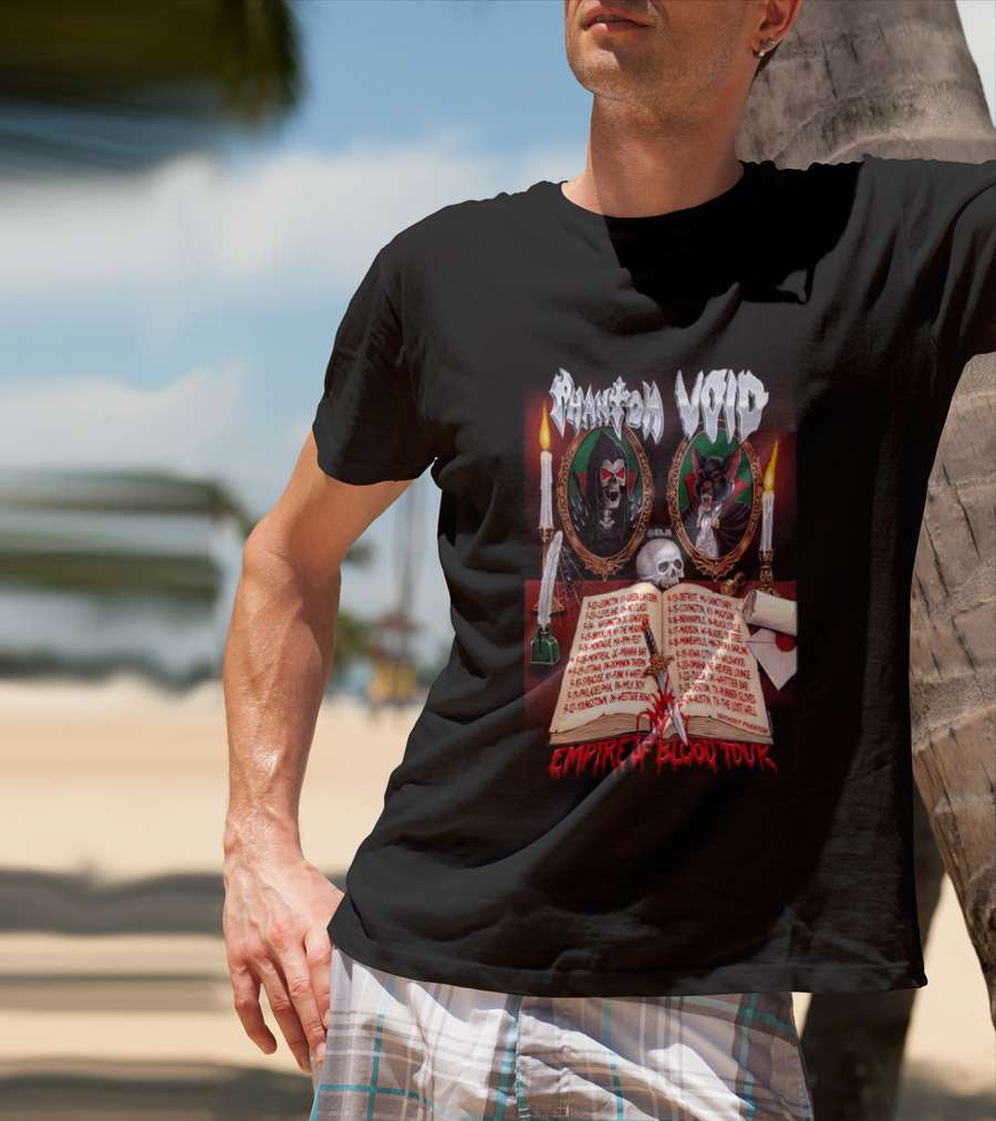 Phantom VOID 2026 Empire Of Blood Tour Dates And Locations Featuring Vampire Imagery And Candles T-Shirt