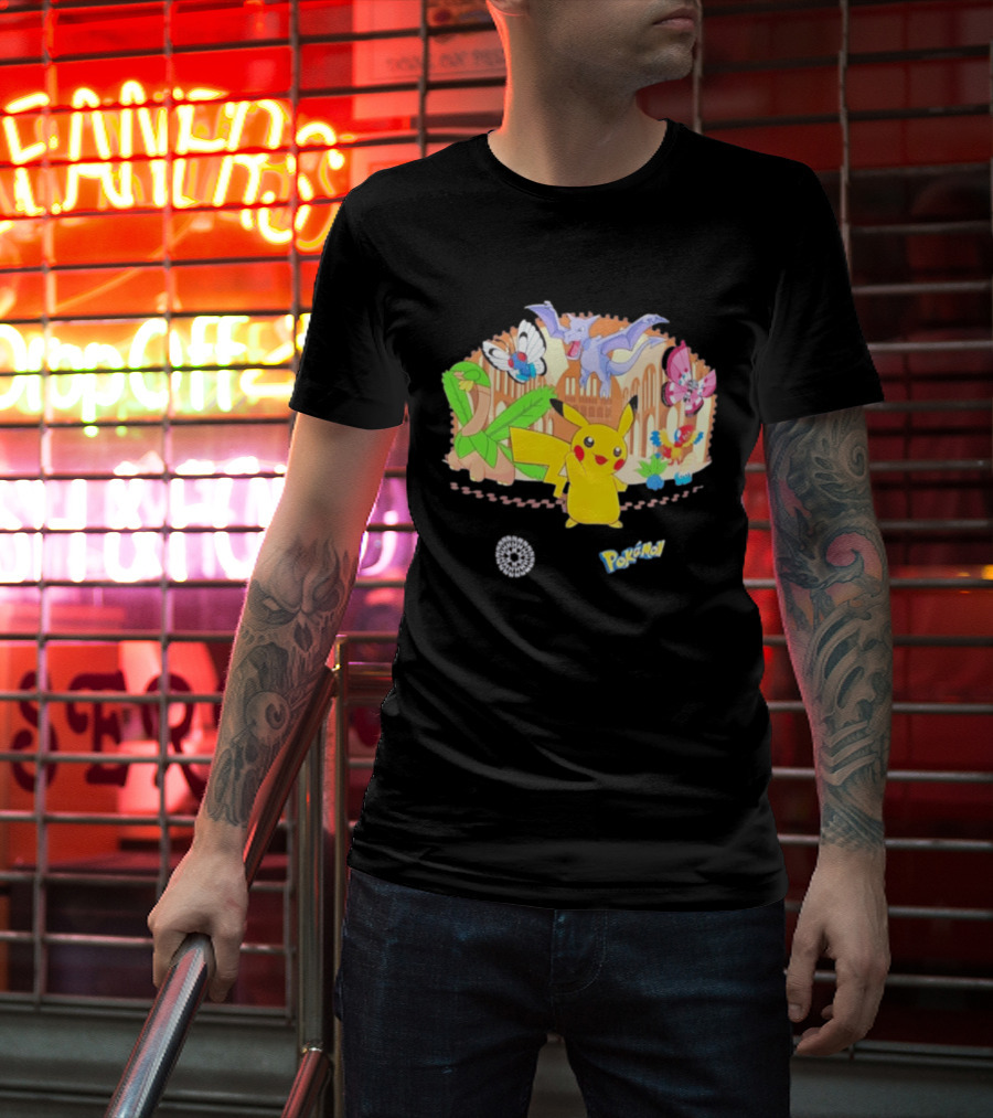 Pokecology Pikachu Aerodactyl Butterfree Vivillon Lileep Natural History Museum Collaboration T-Shirt