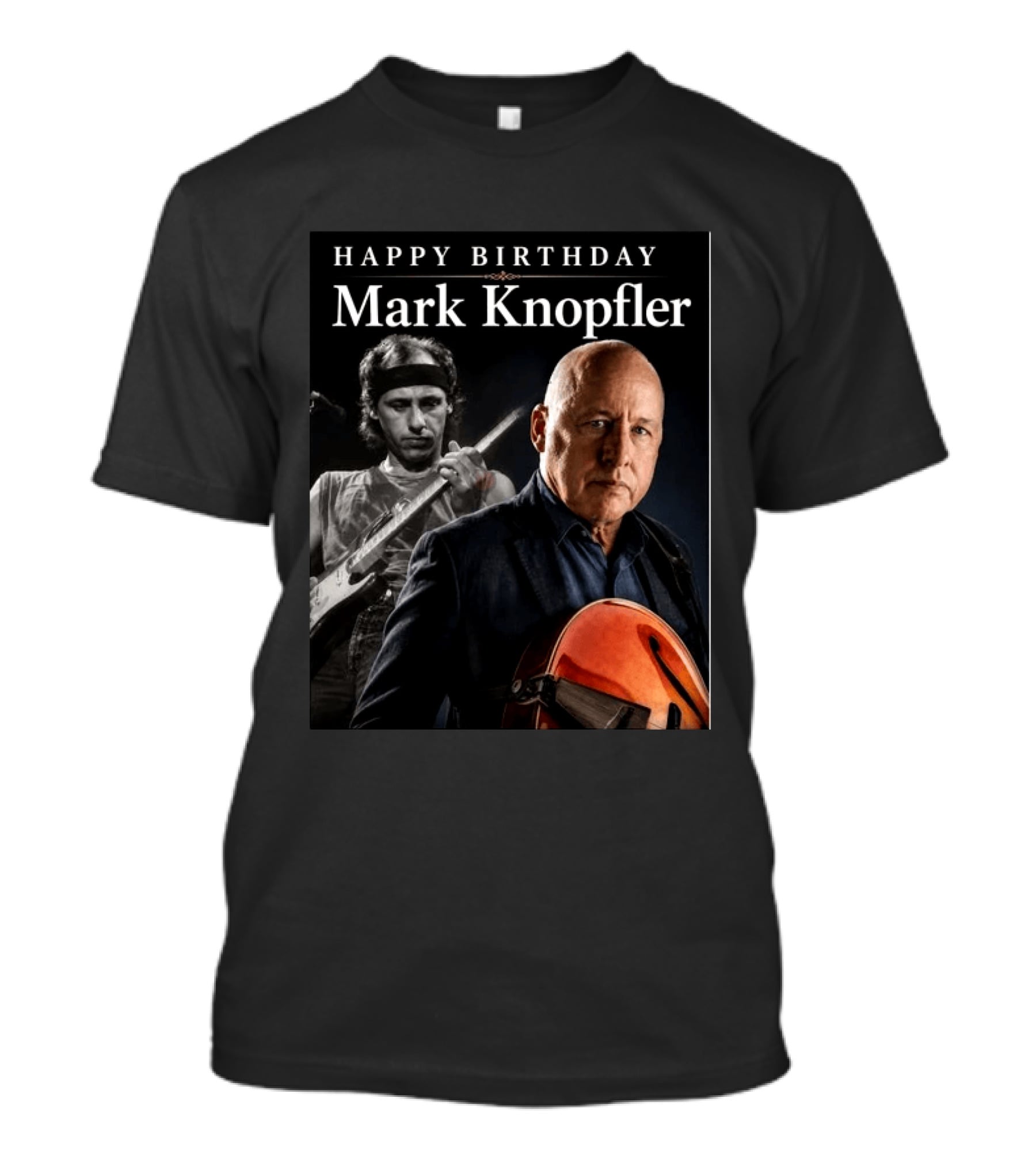 Mark Knopfler Birthday Celebration With Iconic Guitar T-Shirt