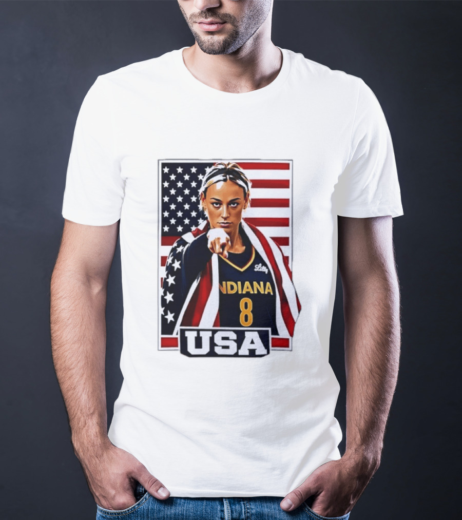 Lexie Hull Indiana Fever 8 USA WNBA Basketball Flag T-Shirt