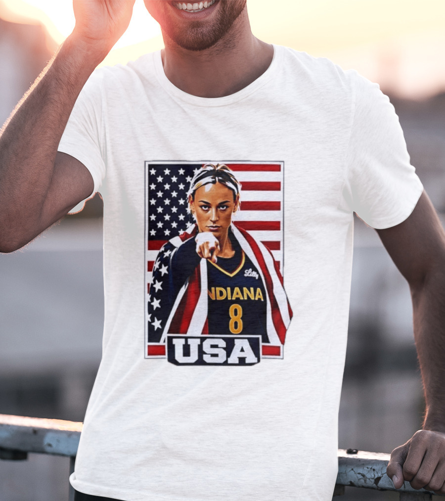 Lexie Hull Indiana Fever 8 USA WNBA Basketball Flag T-Shirt