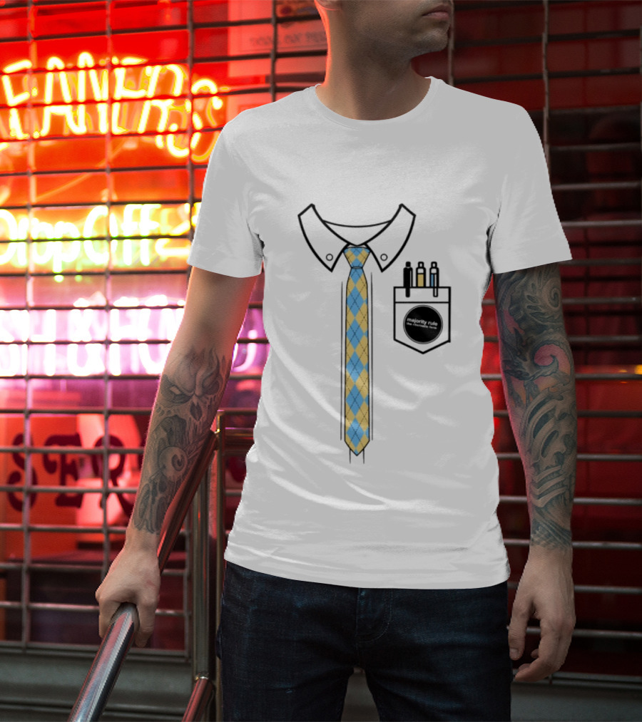 Native Estate Store Ritornello Form Tie Argyle Collar Pocket T-Shirt
