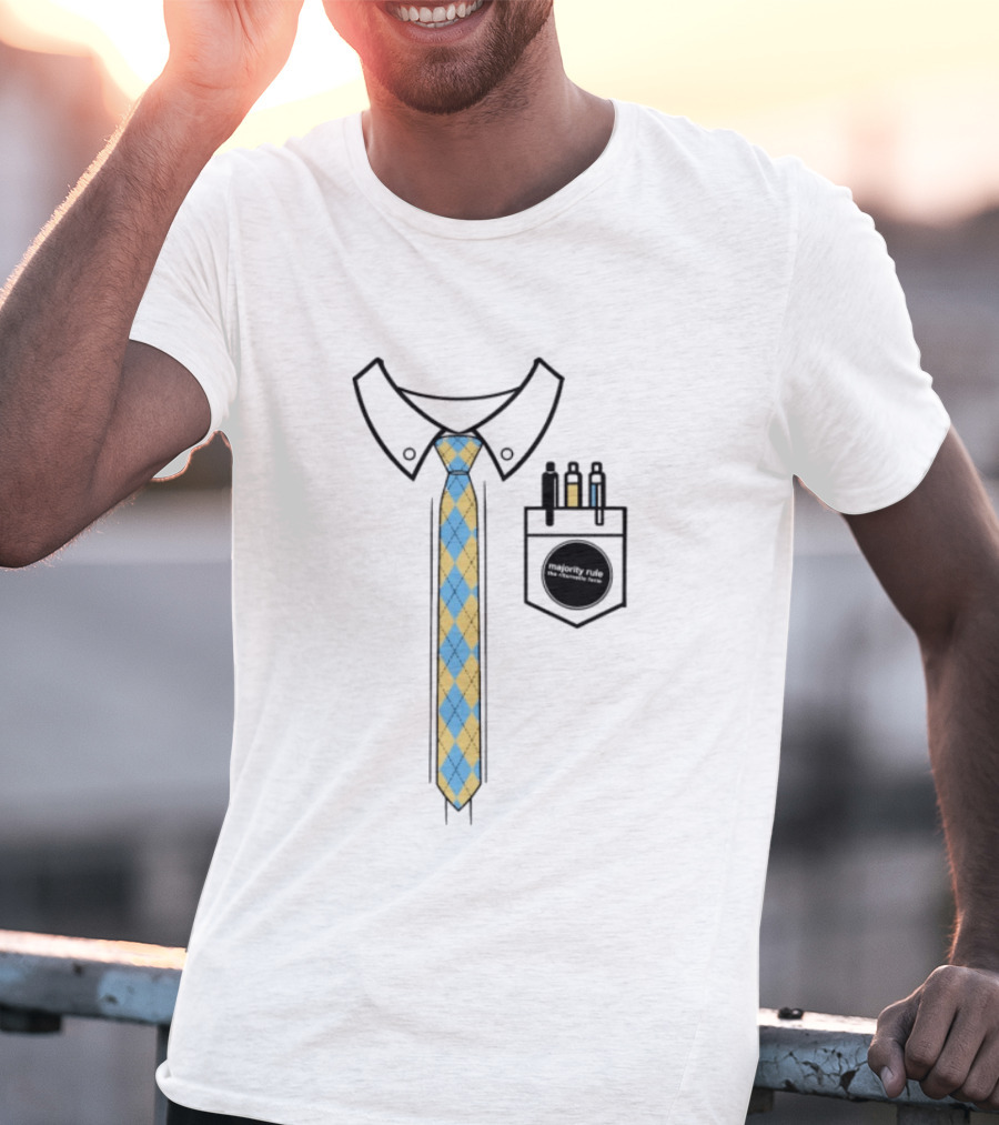 Native Estate Store Ritornello Form Tie Argyle Collar Pocket T-Shirt