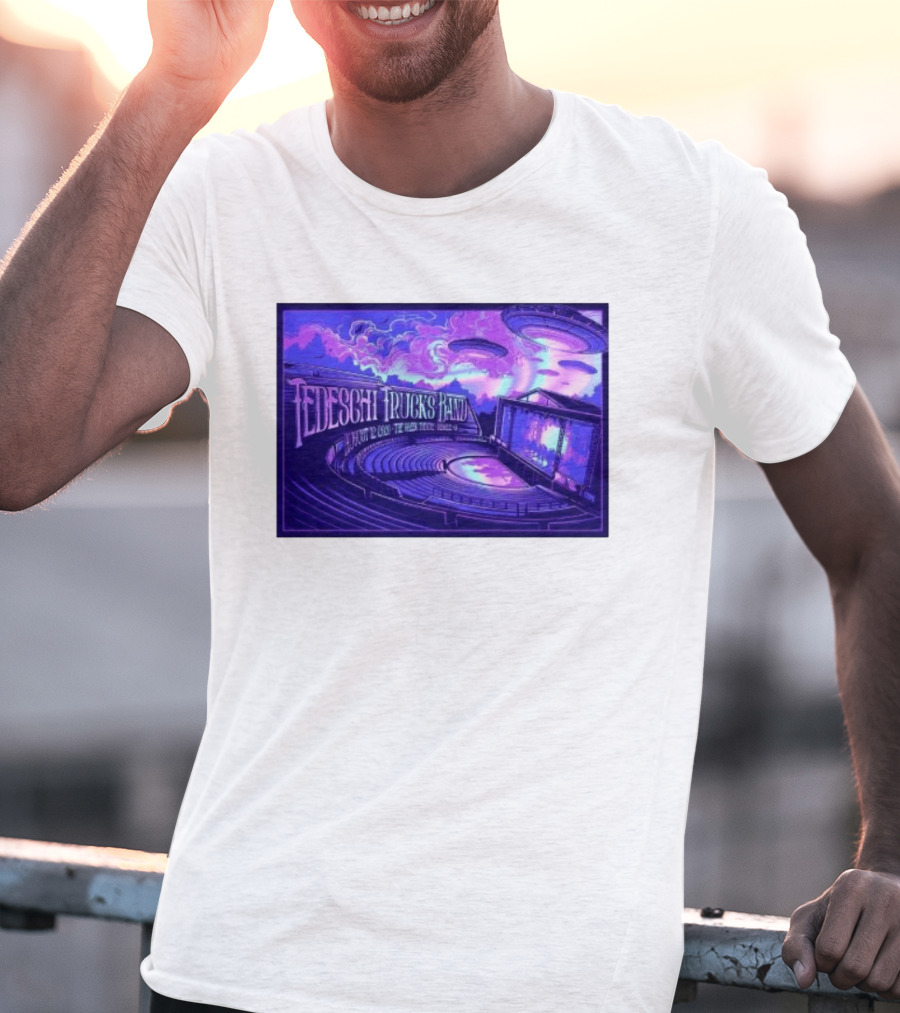 Tedeschi Trucks Band Greek Theatre Berkeley August 12 2026 Concert With UFOs And Neon Lights T-Shirt