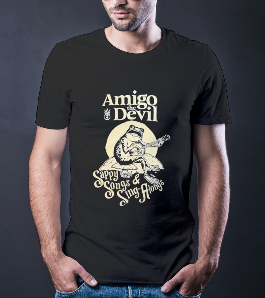 Amigo The Devil Sappy Songs And Sing Alongs Frog Playing Banjo T-Shirt