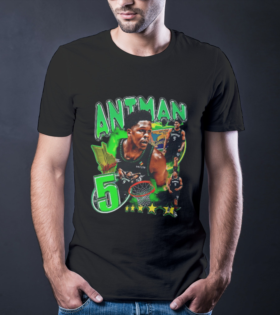 ANITMAN 5 Anthony Edwards Minnesota Timberwolves Welcome To Minnesota T-Shirt