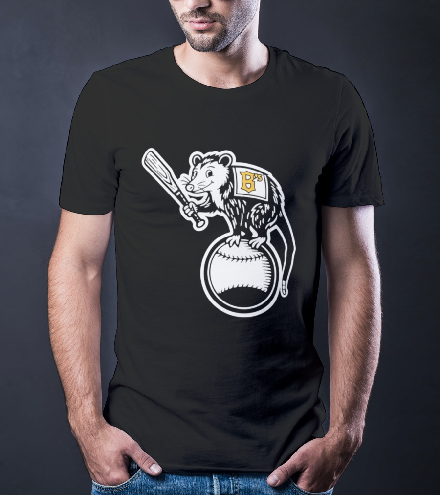 B's Baseball Opossum Batting On Ball T-Shirt