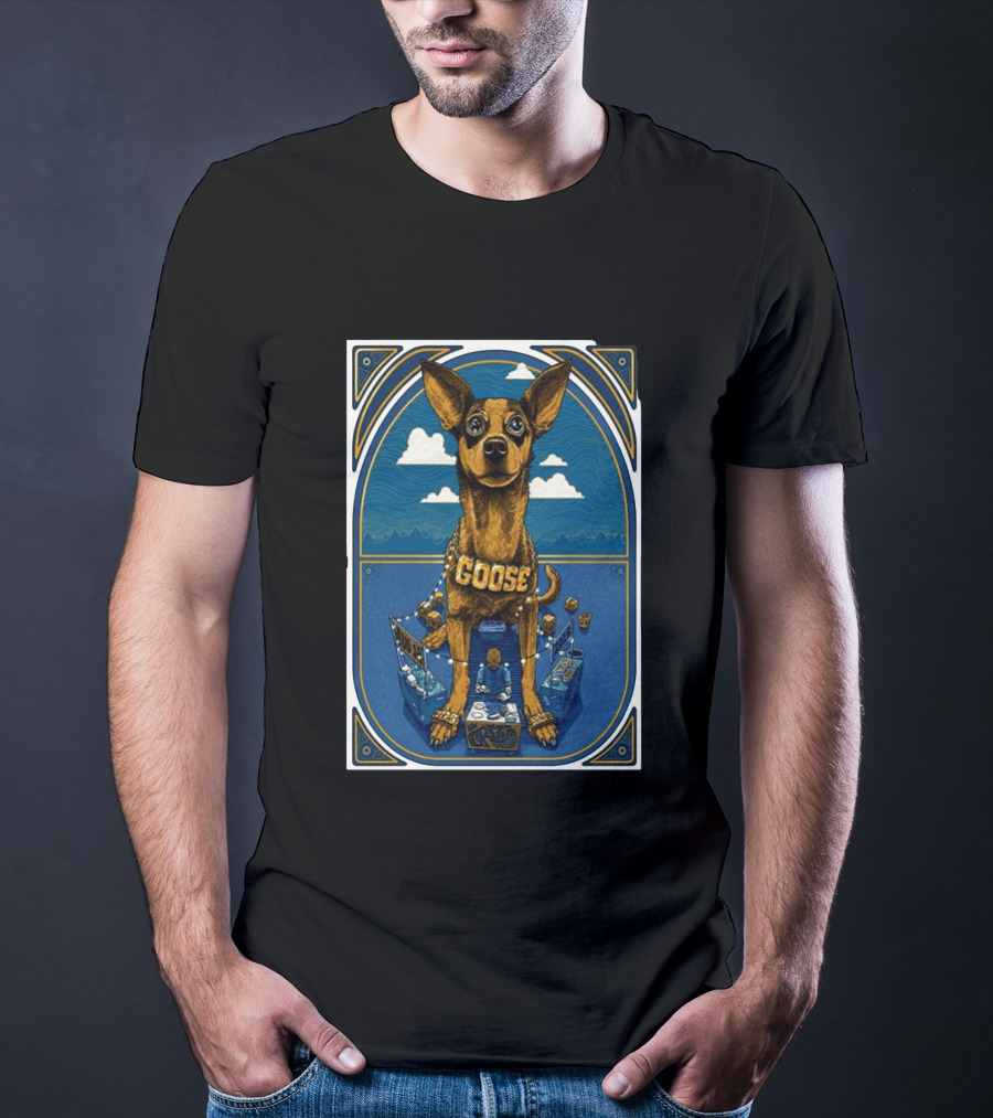 Goose Los Angeles Greek Theatre August 14 2026 Event With Dog And Clouds T-Shirt