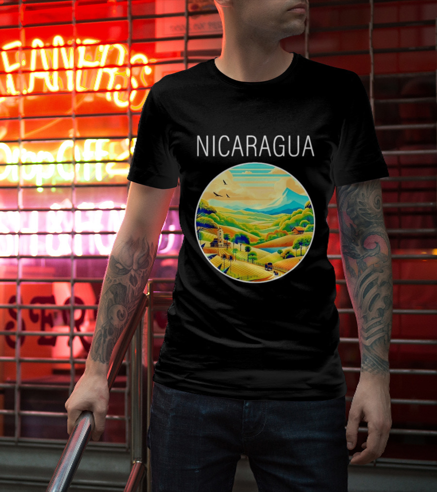 Nicaragua Scenic Landscape Central America Vibrant Mountain View T-Shirt