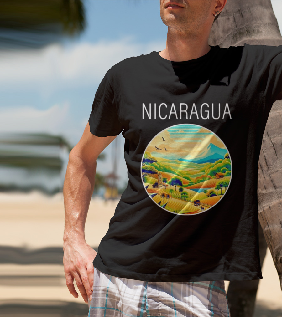 Nicaragua Scenic Landscape Central America Vibrant Mountain View T-Shirt