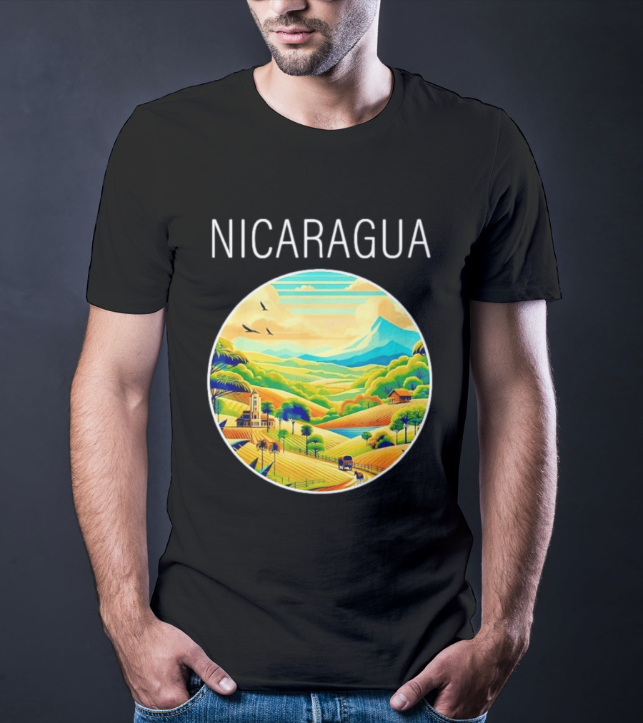 Nicaragua Scenic Landscape Central America Vibrant Mountain View T-Shirt
