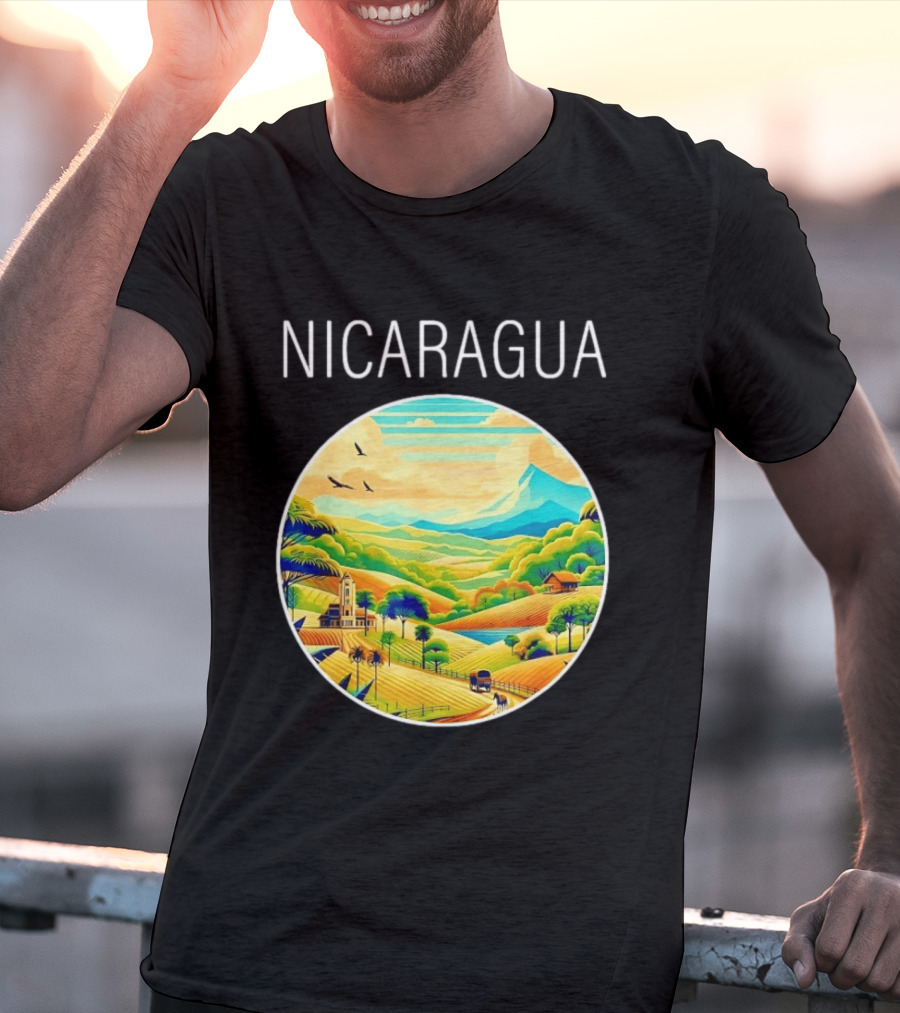 Nicaragua Scenic Landscape Central America Vibrant Mountain View T-Shirt
