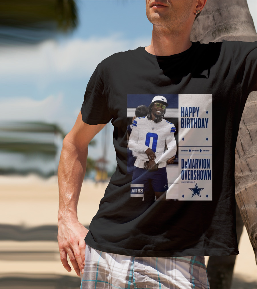 Happy Birthday DeMarvion Overshown 26 Years Old Dallas Cowboys Linebacker Celebration T-Shirt